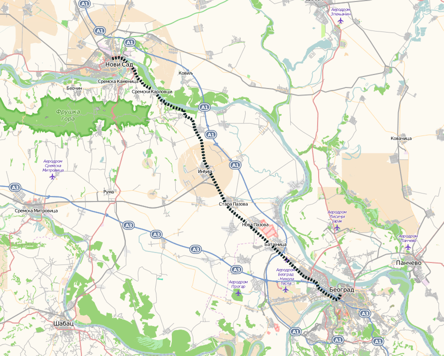 beograd cortanovci mapa High speed rail line Novi Sad – Belgrade – Infrastruct beograd cortanovci mapa